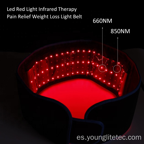 Cinturón de terapia de luz infrarroja roja para alivio del dolor